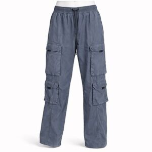 Pacsun Baggy‎ Cargo Pants Mens S Blue Gray Drawstring Elastic Waist Streetwear